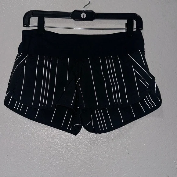 Lululemon Athletica Black Striped Athletic Shorts - Picture 3 of 5